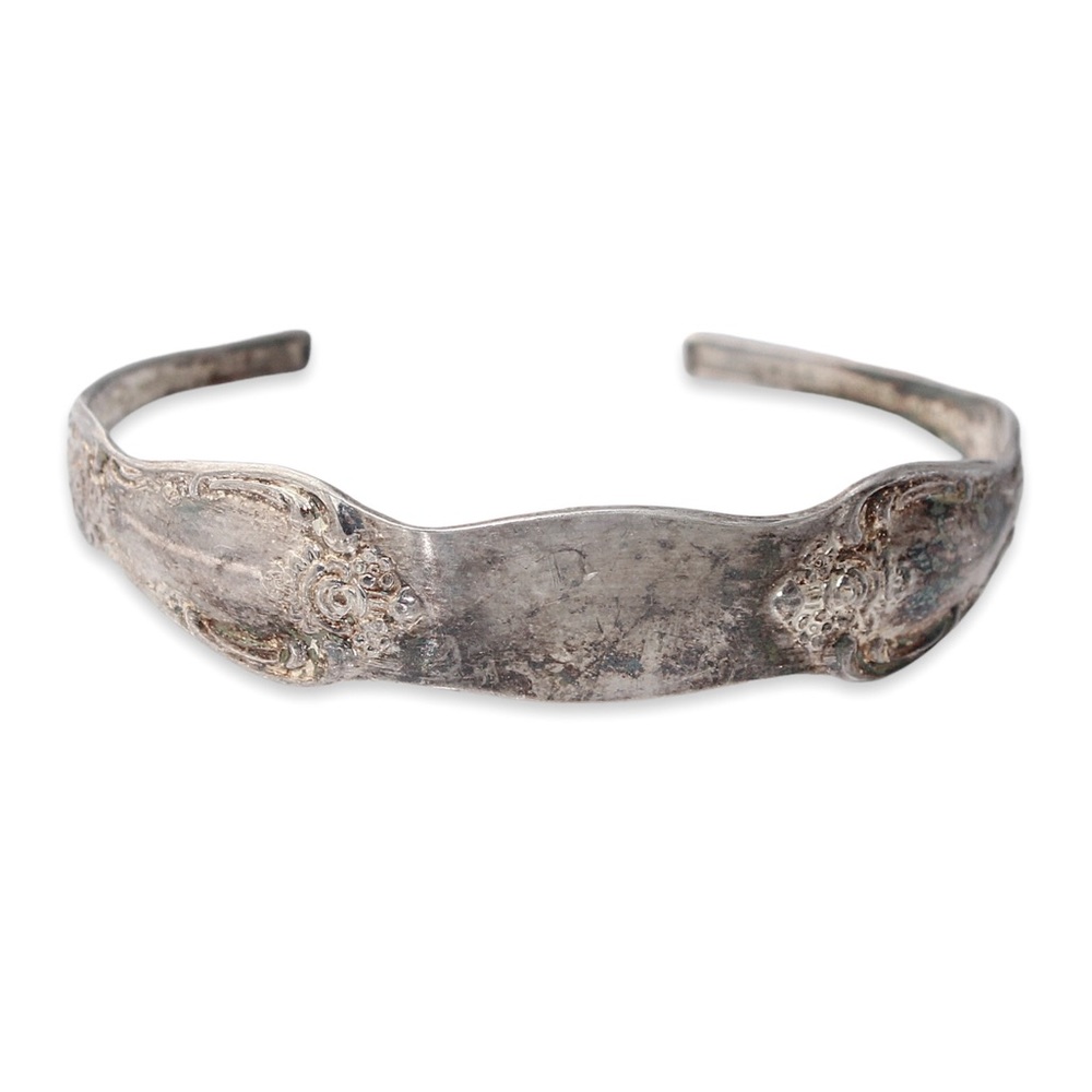 Vintage Wm. A. Rogers Oneida Spoon Cuff Bracelet Silver Plate Blank ID Style